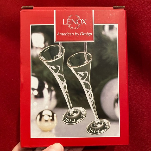 NWT/NIB Lenox 2014 Toasting Flutes ornaments (set of two) - Picture 5 of 6